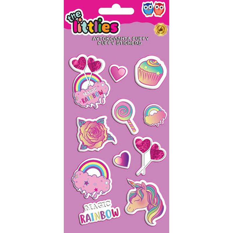 Foto van The littlies stickers lollipop puffy 22 cm vinyl lila 11 stuks