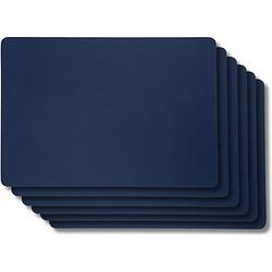 Foto van Jay hill placemats leer - grijs / blauw - dubbelzijdig - 46 x 33 cm - 6 stuks