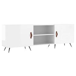 Foto van The living store televisiekast - - meubel - 150 x 30 x 50 cm - hoogglans wit