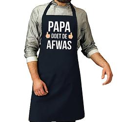 Foto van Cadeau schort navy papa doet de afwas voor heren - feestschorten