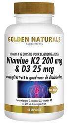 Foto van Golden naturals vitamine k2 200mcg & d3 25mcg capsules