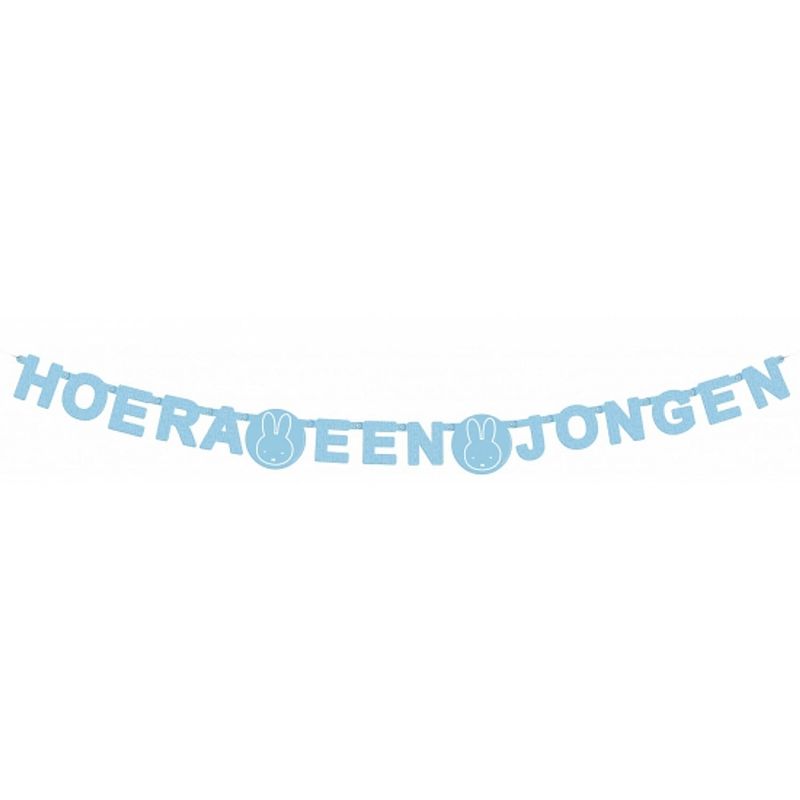 Foto van Letterslinger nijntje blauw hoera een jongen