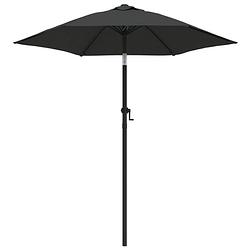 Foto van The living store tuinparasol - ø200 x 224 cm - kantelbaar - antraciet/dg - uv-beschermend polyester - aluminium paal -