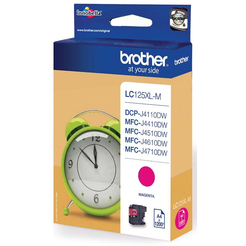 Foto van Brother inktcartridge, 1.200 pagina'ss, oem lc-125xlm, magenta 5 stuks