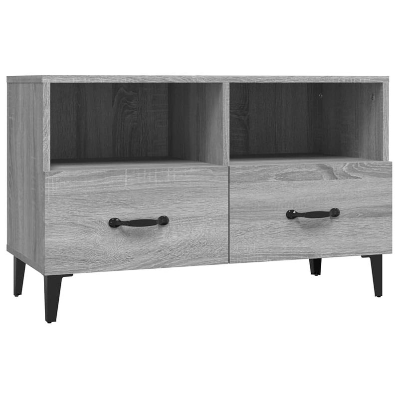 Foto van Vidaxl tv-meubel 80x36x50 cm bewerkt hout grijs sonoma eikenkleurig