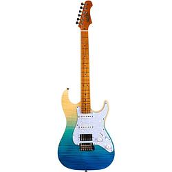 Foto van Jet guitars js-450 transparent blue elektrische gitaar