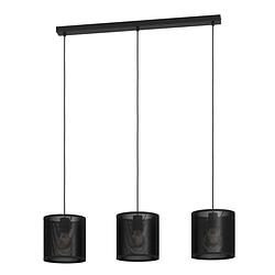 Foto van Eglo manby hanglamp - e27 - 90 cm - zwart - staal