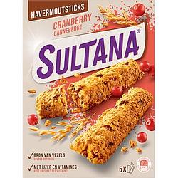 Foto van 2 voor € 3,00 | sultana good morning cranberry havermoutsticks 5 stuks 205g aanbieding bij jumbo