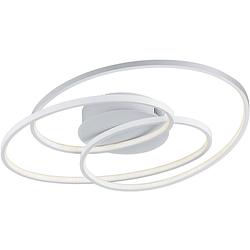 Foto van Led plafondlamp - trion gilo - 38w - warm wit 3000k - dimbaar - rond - mat wit - aluminium