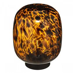 Foto van Casa di elturo tafellamp cheetah - amber - zwart - werkt op batterijen (incl. lamp)