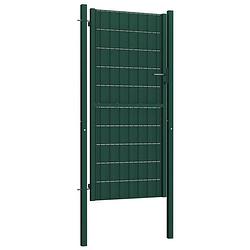 Foto van The living store tuinpoort - pvc-folie en staal - 100 x 124 cm - groen