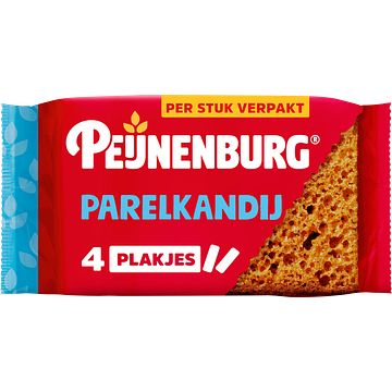 Foto van Peijnenburg ontbijtkoek parelkandij per stuk verpakt 4 x 36g bij jumbo