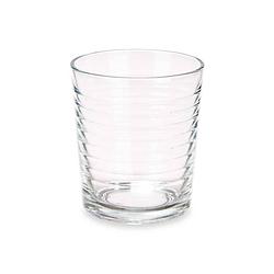 Foto van Glazenset strepen transparant glas 360 ml (6 stuks)