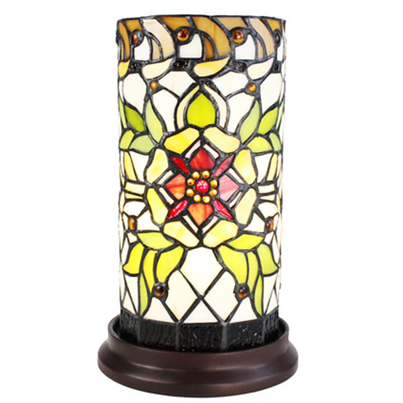 Foto van Haes deco - tiffany tafellamp creme, groen, rood ø 15x26 cm fitting e14 / lamp max 1x40w