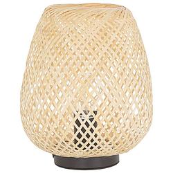 Foto van Beliani bomu - tafellamp-lichte houtkleur-bamboehout