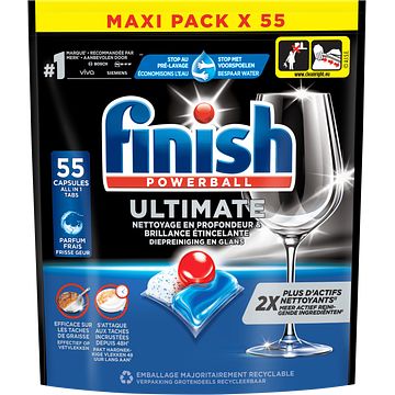 Foto van Finish ultimate all in one regular vaatwastabletten 55 capsules bij jumbo