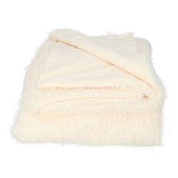 Foto van 4goodz super zachte en langharig fleece plaid - 125x150 cm - creme