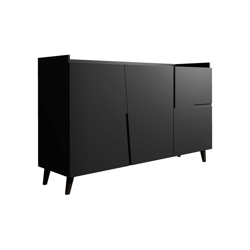 Foto van Meubella dressoir glory - mat zwart - 150 cm