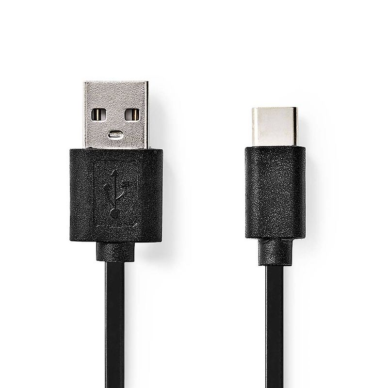 Foto van Nedis usb-kabel - zwart - 1.00 m