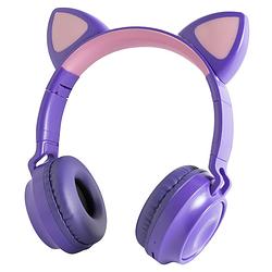 Foto van Draadloze kinderkoptelefoon met kattenoortjes - paars - roze