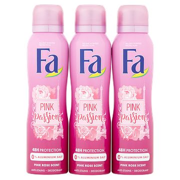 Foto van Fa pink passion pink rose scent deodorant mega voordeel 3 x 150ml bij jumbo