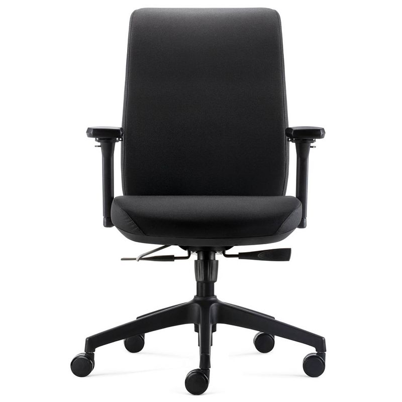 Foto van 24designs move ergo-4 ergonomische bureaustoel en1335 - zwarte stof - zwart onderstel