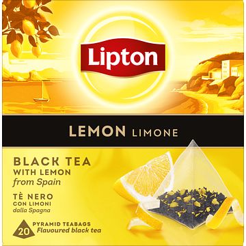 Foto van Lipton zwarte thee lemon 20 stuks bij jumbo