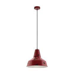 Foto van Eglo vintage somerton - hanglamp - 1 lichts - rood