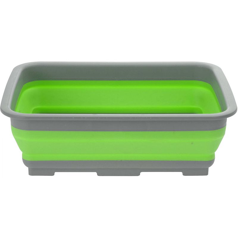 Foto van Opvouwbaar afwasteiltje/afwasbak groen 8 liter rechthoekig - afwasbak