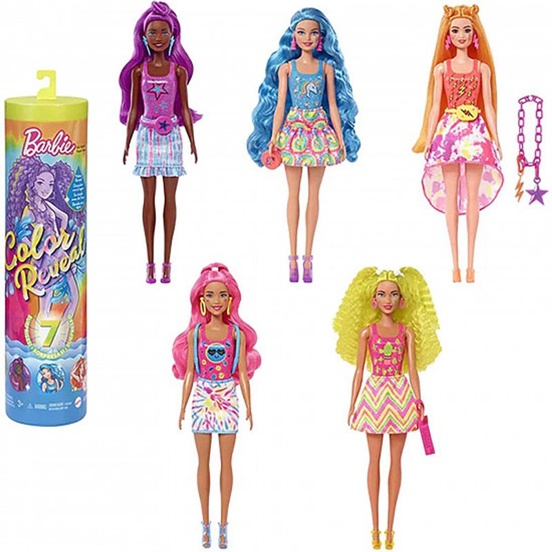 Foto van Barbie color reveal 7 - neon tie-dye - modepop - prijs per stuk