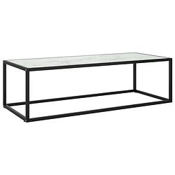 Foto van Vidaxl salontafel met wit marmerglas 120x50x35 cm zwart