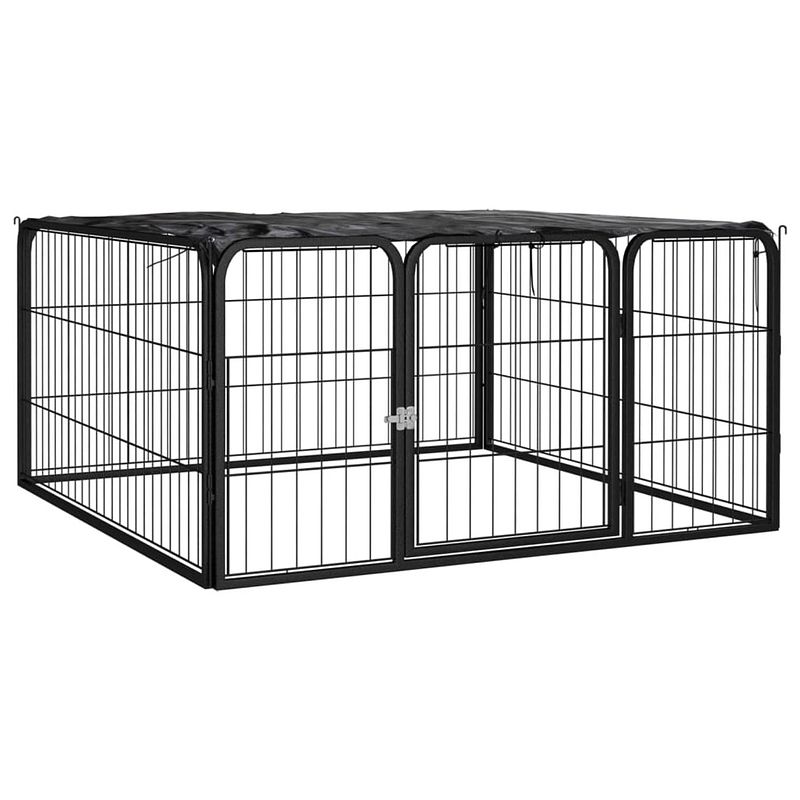 Foto van The living store hondenkennel gepoedercoat staal - 100x100x50 cm - waterbestendig - veilig ontwerp