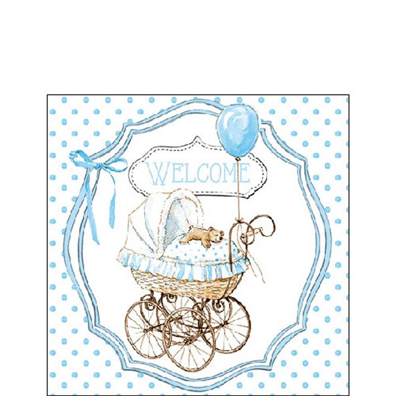 Foto van Ambiente servet 25cm welcome blue baby