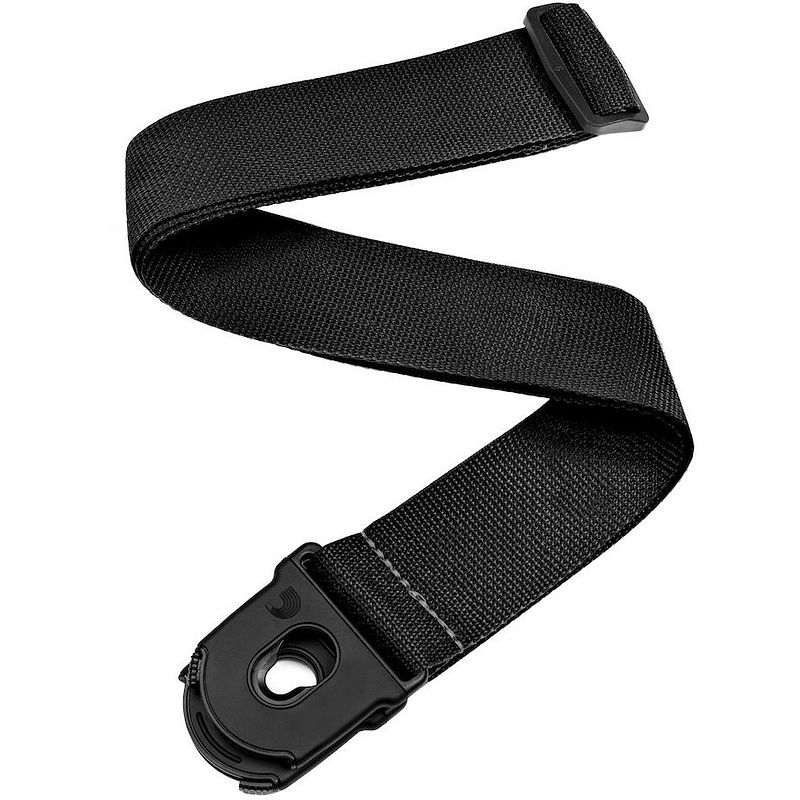 Foto van D'saddario pwspl200 planet lock guitar strap gitaarband zwart