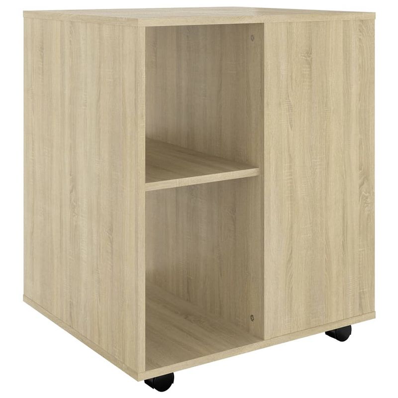 Foto van The living store verrijdbare kast - sonoma eiken - 60 x 53 x 72 cm - duurzaam en functioneel