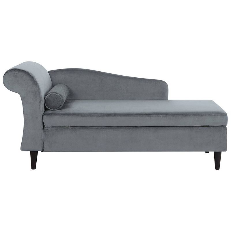 Foto van Beliani luiro - chaise longue-grijs-fluweel