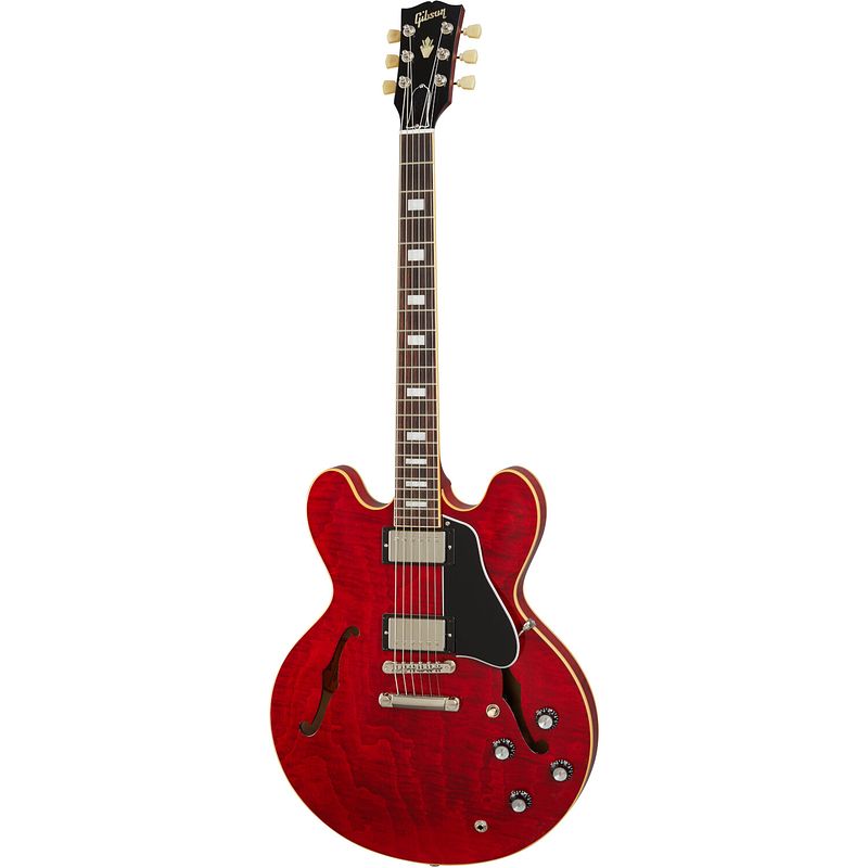 Foto van Gibson original collection es-335 figured 60s cherry semi-akoestische gitaar met koffer