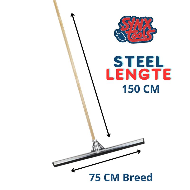 Foto van Synx tools vloertrekker met steel 75cm - vloerwisser - trekkers/moppen - dweilen - schoonmaakartikelen - vloermop/vloer