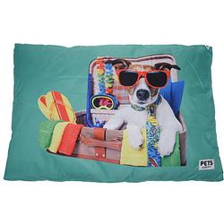 Foto van Pets collection hondenkussen 88 x 58 cm polyester groen