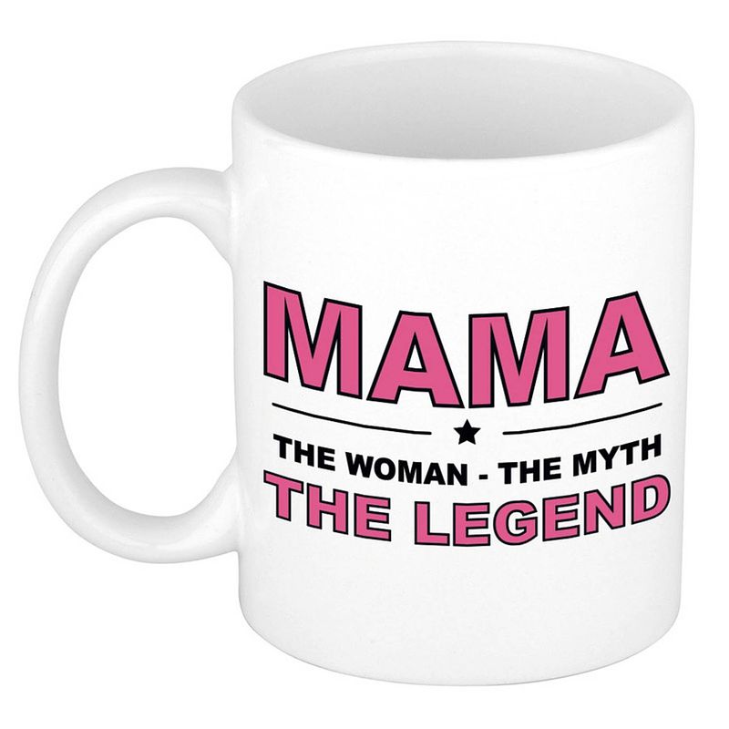 Foto van Mama the legend cadeau mok / beker wit 300 ml - feest mokken