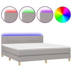 Foto van The living store boxspring - led - 180x200 - lichtgrijs - pocketvering