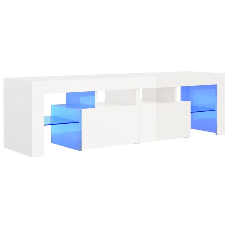 Foto van Vidaxl tv-meubel met led-verlichting 140x35x40 cm hoogglans wit