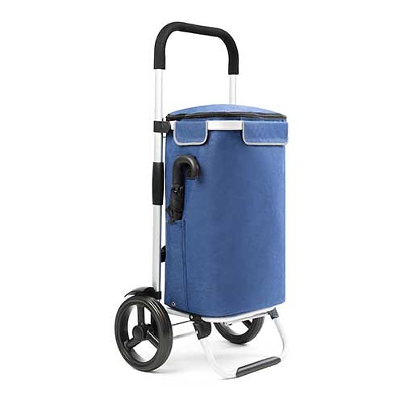 Foto van Shoppingcruiser 'allround' boodschappentrolley   boodschappenwagen met koelvak   afneembare tas   waterafstotend   blauw