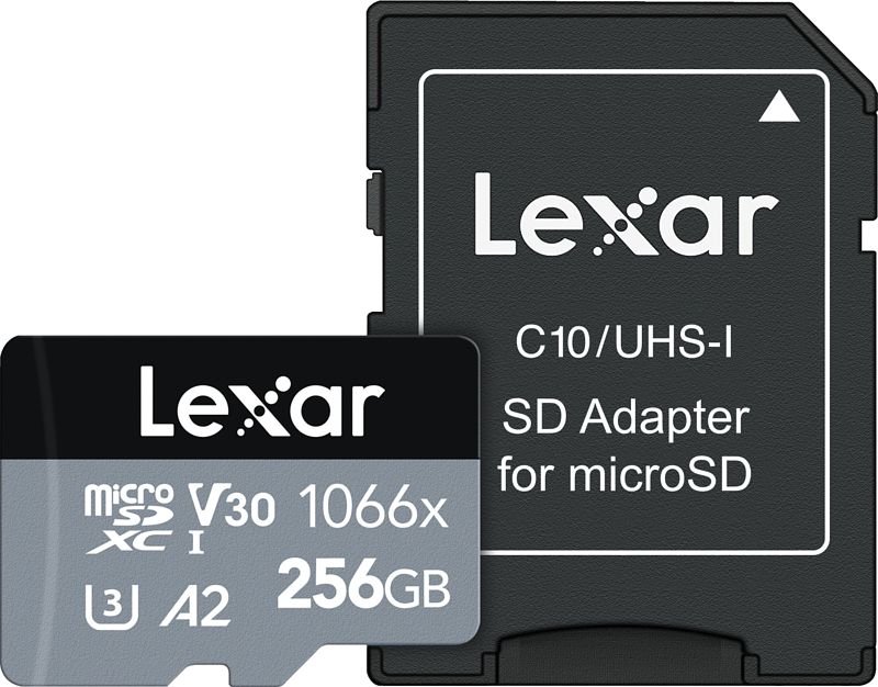 Foto van Lexar professional 1066x silver 256gb microsdxc 160mb/s