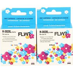 Foto van Flwr hp 302xl multipack zwart en kleur cartridge