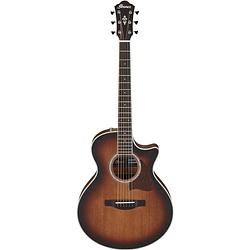 Foto van Ibanez ae240jr mahogany sunburst open pore elektrisch-akoestische westerngitaar met gigbag