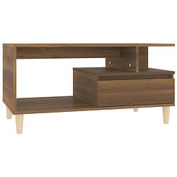 Foto van The living store salontafel - bruineiken - 90 x 49 x 45 cm - duurzaam bewerkt hout