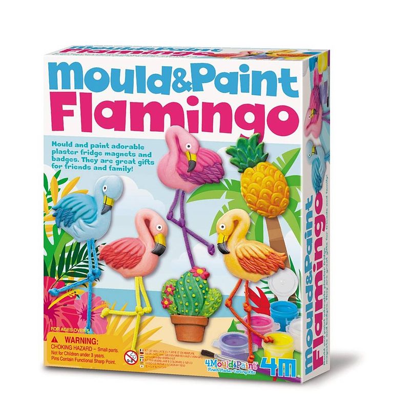 Foto van 4m zelf flamingo magneetjes maken met gips