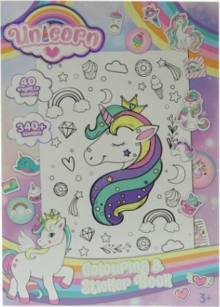 Foto van Kleur en stickerboek unicorn