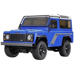 Foto van Tamiya land rover defender 90 blauw brushless 1:10 rc auto elektro terreinwagen 4wd bouwpakket